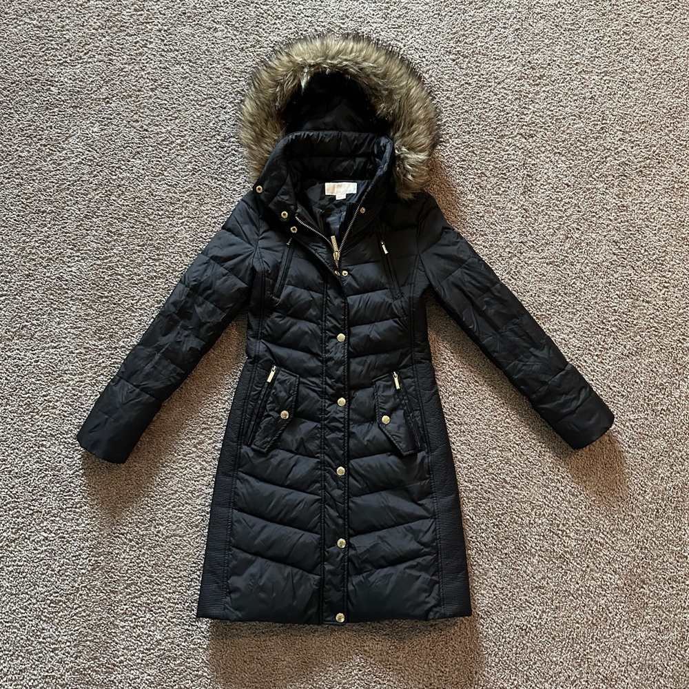 MICHAEL MICHAEL KORS Women's Faux-Fur-Trim Hooded Puffer Coat
